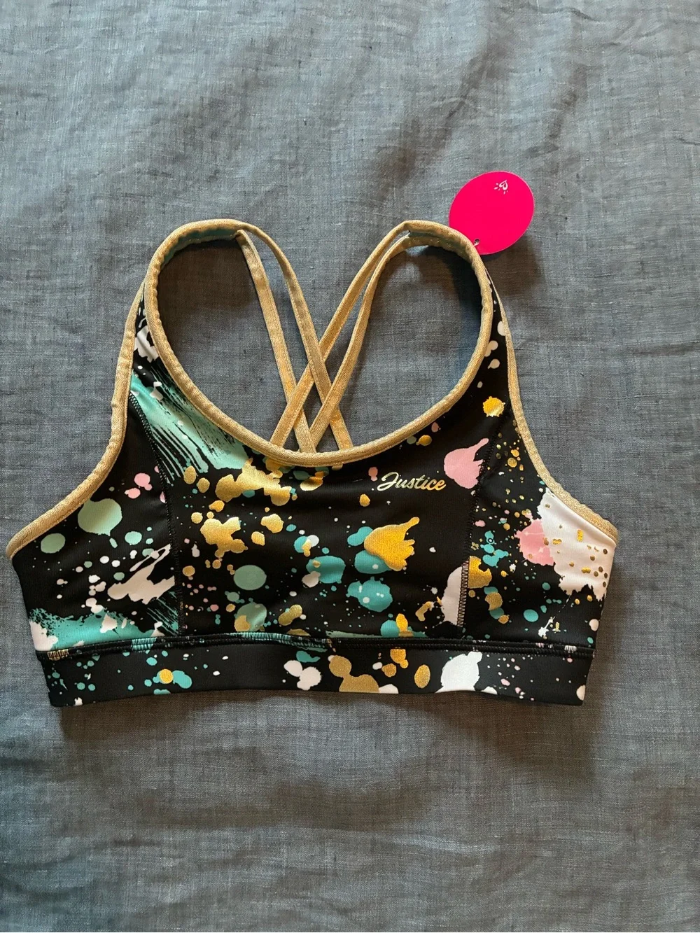 Justice girls' reversible sports bra  L 12/14